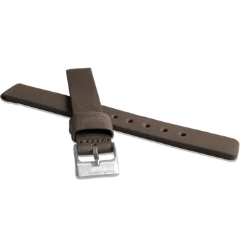 Řemínek na hodinky LAVVU Tmavě hnědý hladký řemínek PLAIN z luxusní kůže Top Grain - 14 LSCUC14