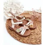 Boto Dětské Sandálky S Přezkou S Květinami Nestalee Barva: Bílá, Velikost: 25