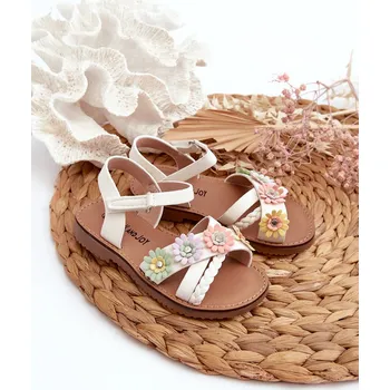 Dívčí sandály Dětské Sandálky S Přezkou S Květinami Nestalee Barva: Bílá, Velikost: 25