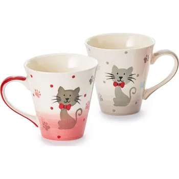 Keramický Hrnek Mascha (Kočička) 250 ml ČERVENÁ