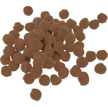 Vánoční dekorace Bambulky plyšové 1,5cm hnědé, 50ks