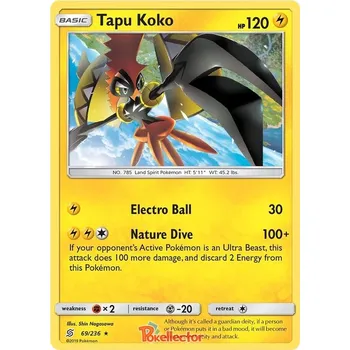 Sběratelská karetní hra Tapu-Koko 069/236 - Unified Minds Typ karty: Reverse Holo