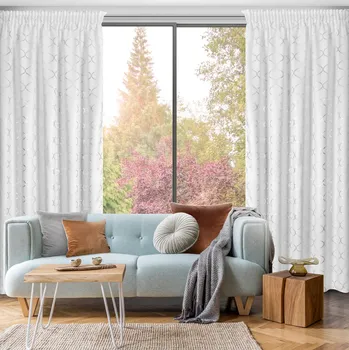 Závěs Zatemňovací vzorovaný závěs s řasící páskou ZOTTA 140x270 cm bílá (cena za 1 kus) MyBestHome