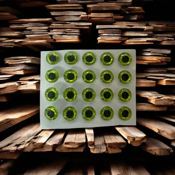 SAMOLEPÍCÍ 3D OČI CHARTREUSE 6MM - 20KS