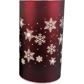 Svícen SKLENĚNÝ SVÍCEN LED MOTIV VLOČEK VELKÝ