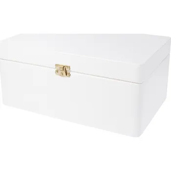 Úložný box Dřevia Dřevěná krabička zaoblená - 20x30x13 cm, bílá