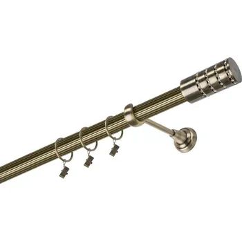 Garnýž kovová 420 cm jednořadá 25 rýhovaná Cylinder crystal mosaz