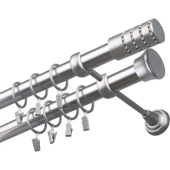 Garnýž Garnýž kovová 360 cm dvouřadá - dvojitá 25/25 Cylinder crystal Satina