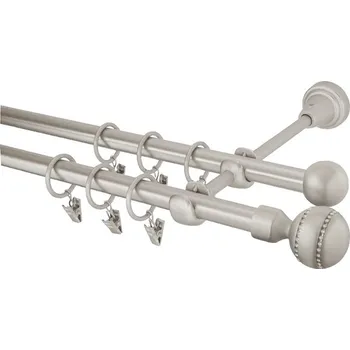 Garnýž Garnýž kovová 300 cm dvouřadá - dvojitá 16 Paola crystal chrom mat