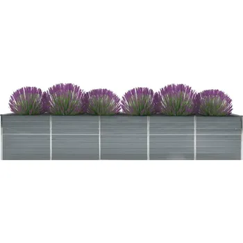 Vyvýšený záhon vidaXL Vyvýšený záhon pozinkovaná ocel 400 x 80 x 45 cm šedý