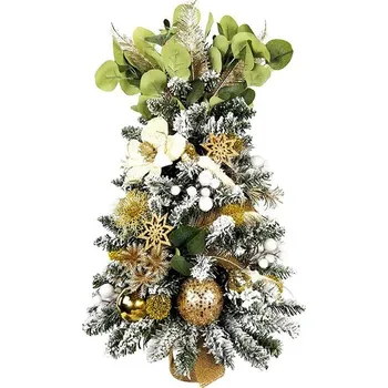 Vánoční stromek LAALU Vánoční stromek zdobený s LED osvětlením - NĚŽNÁ CHAMPAGNE, 50 ks ozdob, 60 cm