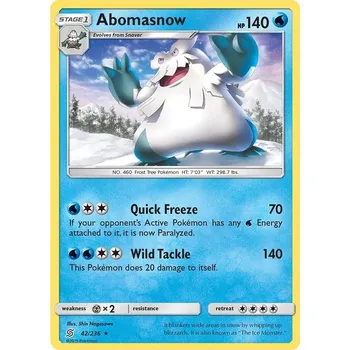 Karetní hra Abomasnow 042/236 - Unified Minds Typ karty: Non-Holo
