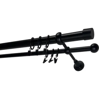 Garnýž Garnýž kovová 150 cm dvouřadá - dvojitá 25 Pullo černá