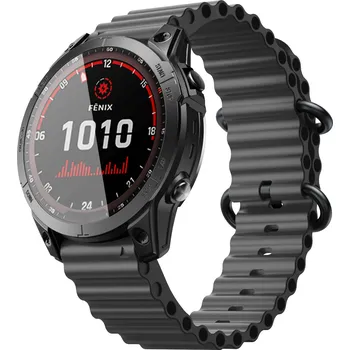 Řemínek na hodinky Ocean loop - Garmin QuickFit řemínek 22mm - Černý IR-AWGW-0599
