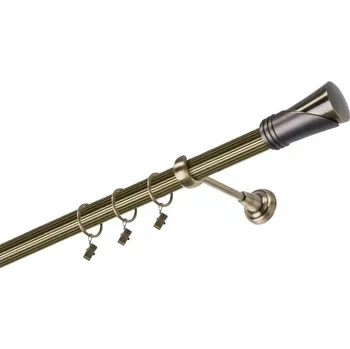 Garnýž kovová 480 cm jednořadá 25 rýhovaná Duncan mosaz