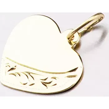 Přívěsek Dámský přívěsek žluté zlato 585 ve tvaru srdce s gravírováním 322P-131035