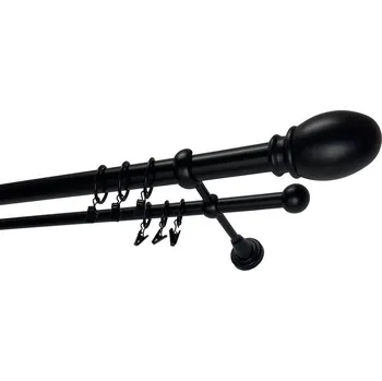 Garnýž kovová 130 cm dvouřadá - dvojitá 25 Belluno černá