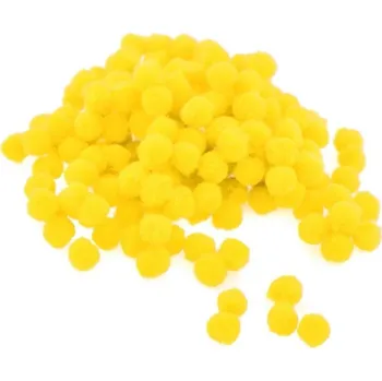 Bambulky plyšové 1cm žluté, 100ks