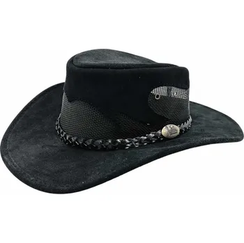 Klobouk Jacaru Blaze černý – letní australský klobouk s prodyšnou korunou Velikost: 61/62cm (XL)