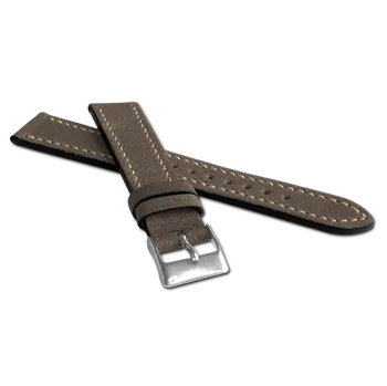 Řemínek na hodinky LAVVU Tmavě hnědý řemínek RETRO z luxusní kůže Top Grain - 18 LSWUC18