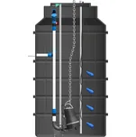PUMPA black line Box 2 SE SEG.40.09.2.50B XTREME čerpací jímka včetně šachty a spínací skříňky, spouštěcí zařízení, plováky 4ks, 400V, 2x0,9kW, kabel 10m