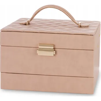 Šperkovnice Růžová šperkovnice na bižuterii z imitace kůže