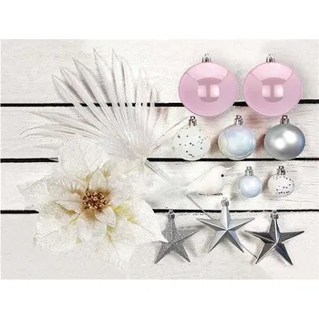 Vánoční dekorace LAALU Vánoční ozdoby - sada POLÁRNÍ RŮŽOVÁ, na stromky 300 - 600 cm