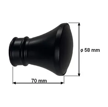 Koncovka pro tyč 25mm Žezlo - černá