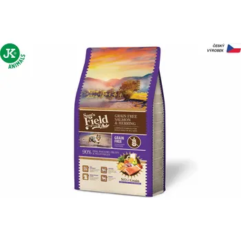 Krmivo pro psa Sam's Field Grain Free Salmon & Herring, superprémiové granule pro psy všech velikostí a plemen (Sams Field bez obilovin) (Sam's Field Grain Free Salmon & Herring. Superprémiové krmivo s nulovým obsahem obilovin a s vysokým obsahem masa z lososa 26 % a)