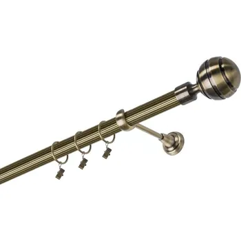 Garnýž kovová 160 cm jednořadá 25 rýhovaná Paola mosaz