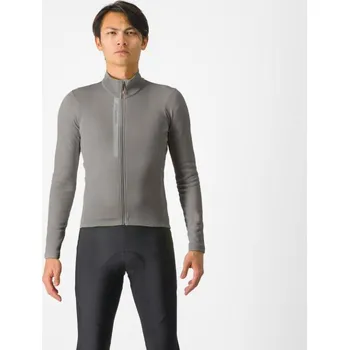 cyklistický dres CASTELLI Cyklistický dres s dlouhým rukávem zimní - ENTRATA THERMAL - šedá 3XL
