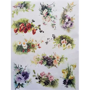 Umělecký papír Itd. Collection Rýžový papír Máky a kytice A4