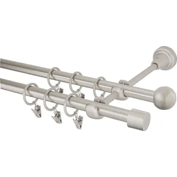 Garnýž Garnýž kovová 300 cm dvouřadá - dvojitá 16 Válec chrom mat