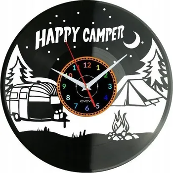 Hodiny Happy Camper Nástěnné Hodiny Vinylová Deska Moderní Dekorativní Jako Dárek