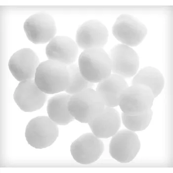 Vánoční dekorace Bambulky plyšové 2,5cm bílé, 20ks