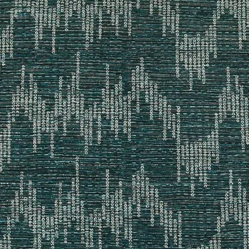 Jemné plisé stříbrno-petrolejové, stříbrný vzor, š.140