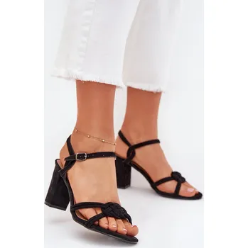 Dámské sandále Dámské sandály na podpatku Mavira Barva: Černá, Velikost: 38