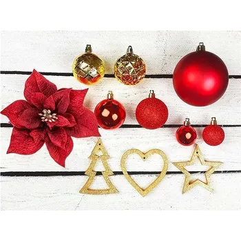 Vánoce LAALU Vánoční ozdoby - sada VÁNOČNÍ HVĚZDY, na stromky 240 - 270 cm 138 ks