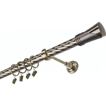 Garnýž Garnýž kovová 240 cm jednořadá 25 kroucená Duncan mosaz