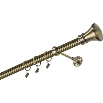 Garnýž kovová 340 cm jednořadá 25 rýhovaná Žezlo mosaz