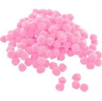 Bambulky plyšové 1cm sv růžové, 100ks