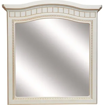 Zrcadlo VerDesign NIKA nástěnné zrcadlo, bílé dřevo/patina