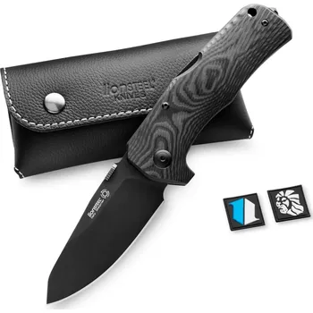 kapesní nůž Kapesní nůž Lionsteel TM1B CFBC čepel ocel Sleipner černá,uhlíková rukojeť,pouzdro,rozbíječ skla