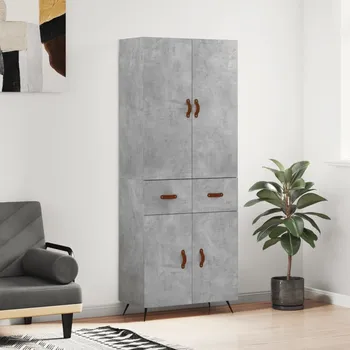 Příborník do zásuvky vidaXL Skříň highboard 69,5 x 34 x 180 cm kompozitní dřevo [3198124] Barva: Betonová šedá