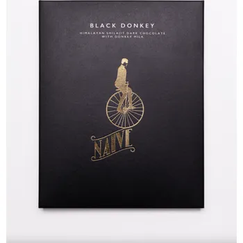 Čokoláda Naive Black Donkey Čokoláda (Bhútan Shilajit Oslí Darkmilk bez cukru), 50 g