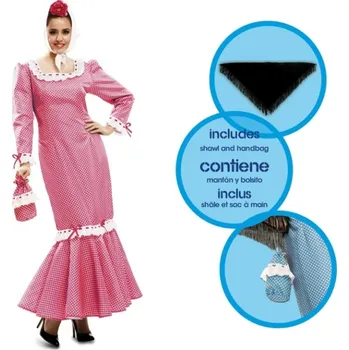 Karnevalový kostým Kostým Madridská žena růžová, Velikost S 36-38, VI02323x