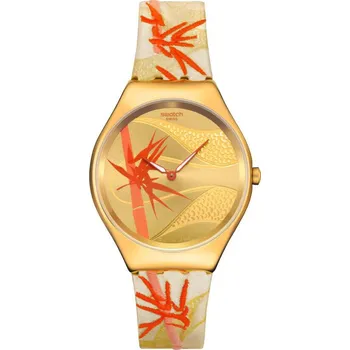 Hodinky Swatch Golden Red Bamboo SYXZ105 + vrácení do 365 dnů zdarma