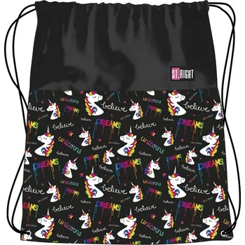 Školní sáček Sáček na přezůvky a cvičební úbor St.RIGHT - Unicorns, rozměry: 34 x 43 cm