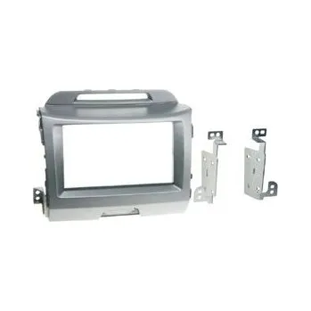 ISO redukce Rámeček autorádia 2-DIN Kia Sportage III. (10->) stříbrná