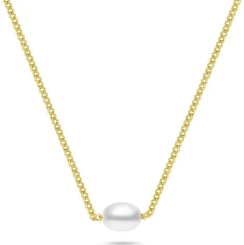 Náhrdelník Brilio Silver Pozlacený dámský náhrdelník s pravou perlou NCL211Y + 2 měsíce na vrácení zboží
